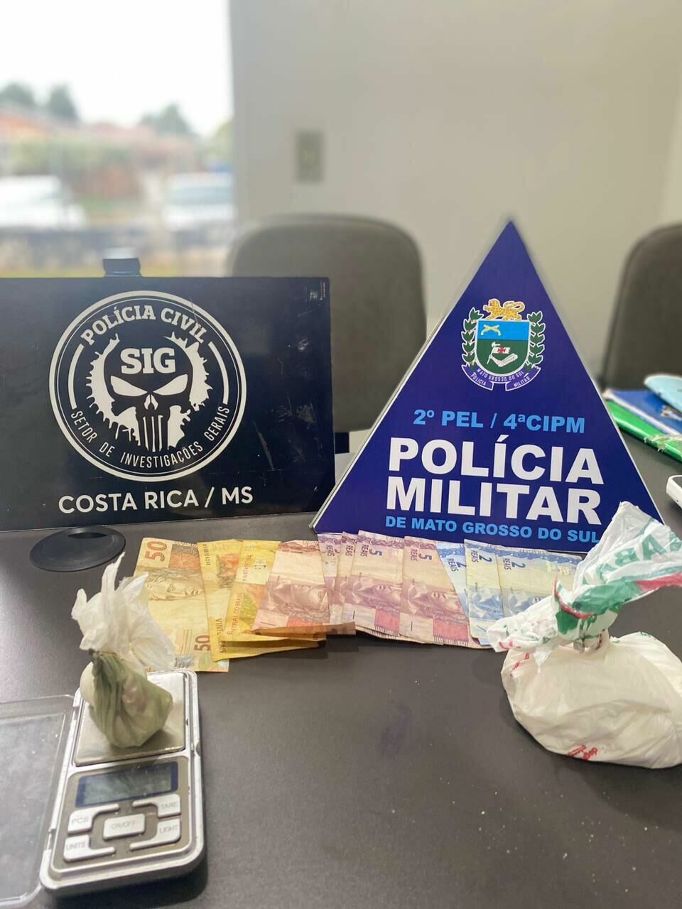 Imagem de compartilhamento para o artigo Ação conjunta das polícias Militar e Civil resulta na prisão de traficantes em Costa Rica da MS Todo dia